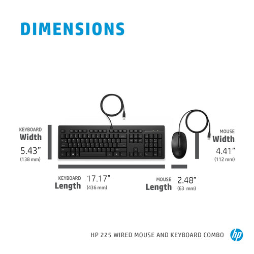 HP 225 Wired Mouse and Keyboard Combo HP 225 Wired Mouse and Keyboard Combo